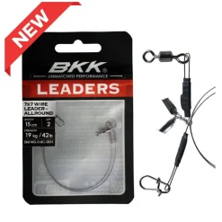 Bas de ligne acier BKK 7x7 Wire Leader Allround 15cm (x2)
