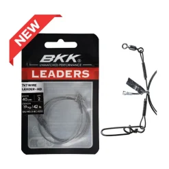 Bas de ligne acier BKK 7x7 Wire Leader HD Pike Snap 40cm (x2)