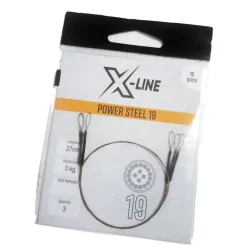 Bas de ligne acier carnassier x-line power steel 19 brins 27cm (x3)