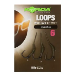 Bas de ligne carpe korda loop rigs df wide gape barbless 18lb