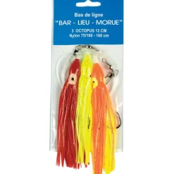 Bas de ligne mer flashmer bar lieu morue eco 3 octopus de 12cm