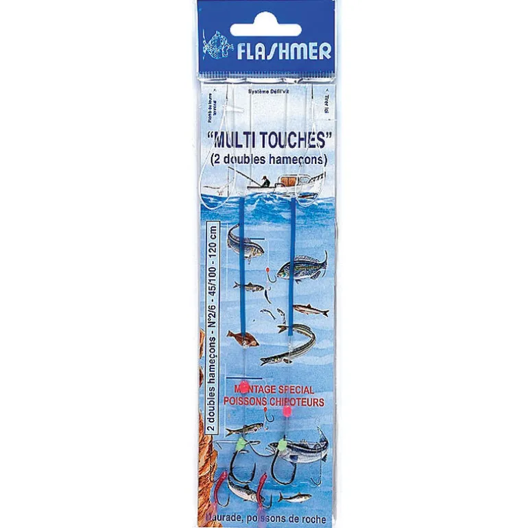Bas de ligne mer flashmer multitouche 2 hamecons n°2