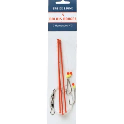 Bas de ligne mer flashmer balais rouge x3