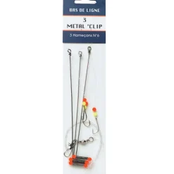 Bas de ligne mer flashmer metal clip 3 hamecons