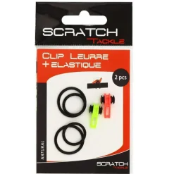 Clip Attache Leurre Elastique Silicone Scratch Tackle (x2)