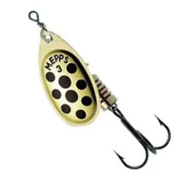 Cuillère tournante carnassier mepps aglia or points noirs (x2)