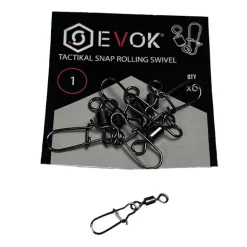 Emerillons Agrafes Evok Tactikal Snap Rolling Swivel x6