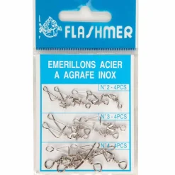 Emerillons agrafes flashmer kit de 12 émerillons inox
