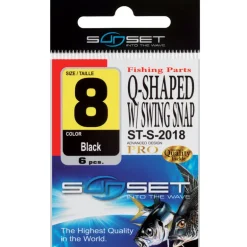 Emerillons agrafes sunset q-shaped w/ swing snap (x6)