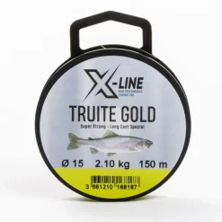 Fil nylon jaune fluo x-line truite gold 150 m