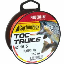 Fluorocarbone Powerline Carbonflex Toc Truite Orange/Blanc 150m