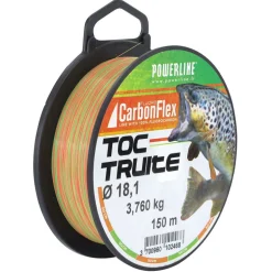 Fluorocarbone Powerline Carbonflex Toc Truite orange/vert 150m