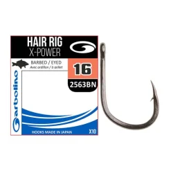 Hameçon non monté Garbolino Hair Rig X-power (x10)