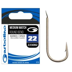 Hameçon non monté GARBOLINO medium match round bend 2230bz (x15)