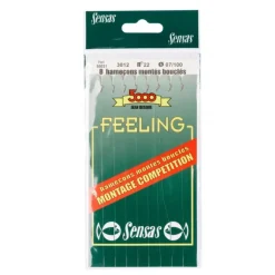 Hameçons montés coup sensas feeling 3012 rouge 20cm (x8)