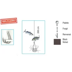 Hameçons montés flashmer crabe wishbone 100% fluorocarbone