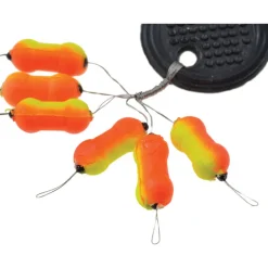 Indicateur de touche truite fiquet ripstop bicolore jaune/orange (x6)