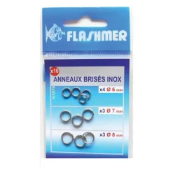 Kit Anneaux Brisés FLASHMER Inox N°6-7-8 X10
