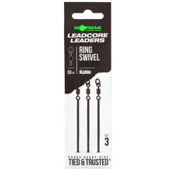Leadcore Korda Kable Leadcore Leader Ring Swivel Weed 50cm
