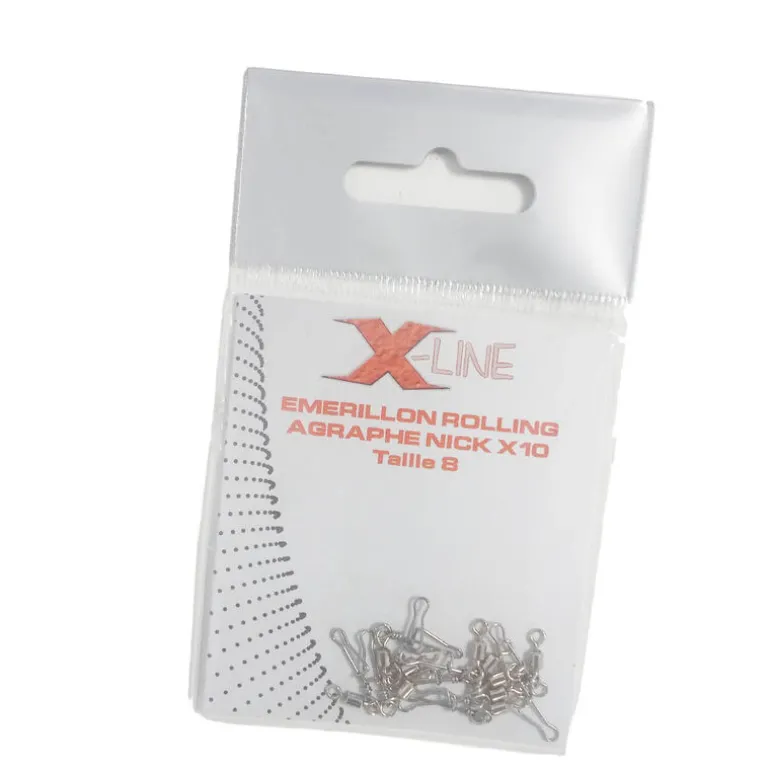 Émerillon à agrafe carnassier x-line nickel (x10)