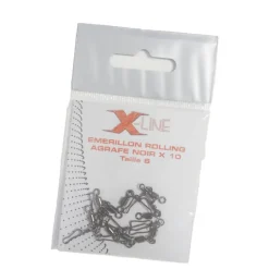 Émerillon à agrafe carnassier x-line noir (x10)