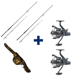 Pack 2 Cannes Carp Addict TR 10' 3lbs + 2 Moulinets 6000 FR + Fourreau