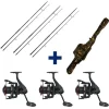 Pack 3 Cannes Carp Addict 10 ft 3.5 lbs + 3 Moulinets 8000 LC + Fourreau