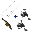 Pack 2 Cannes Carp Addict TR 10' 3lbs + 2 Moulinets 8000 LC + Fourreau