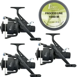 Pack 3 Moulinets Dark Water 6000 FS Debrayable + 1000m de 0.35mm