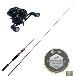 Pack Canne Casting Evok Invictus V2 1.96m, 7-21g + Moulinet Daiwa Phantom 100HL + Tresse Evok Tactikal Braid 0.15mm
