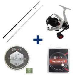 Pack Canne Evok Prediction 2.22m, 28-84g + Moulinet Prediction 3000Fd + Tresse + Fluorocarbone