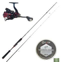 Pack Canne Spinning Evok Invictus V2 2.01m, 5-14g + Moulinet Evok Invictus 2500FD + Tresse Evok Tactikal Braid 0.12mm