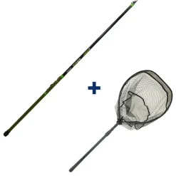 Pack Garbolino Canne Téléscopique 3m + Epuisette Pliante