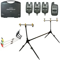 Pack Repose canne 3 Détecteurs Process VX + Centrale + 3 Dropper + Rodpod 3 cannes