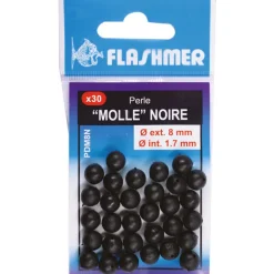 Perles molles noires flashmer pour montage coulissant daurade