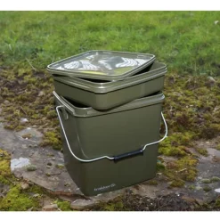 Seau carpe trakker olive square bucket