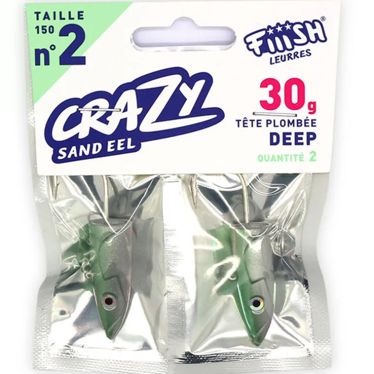 Tete plombee fiiish crazy sand eel 150 deep 30g (x2)