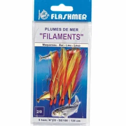 Train de plume filaments flashmer 3 hameçons taille 1/0