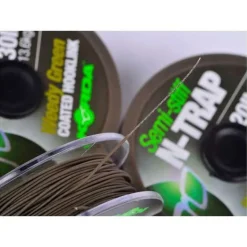 Tresse à bas de ligne carpe korda n-trap semi -stiff green 20m