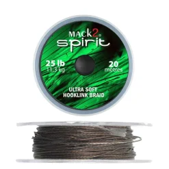 Tresse à bas de ligne carpe mack2 spirit ultra soft hooklink braid 20m