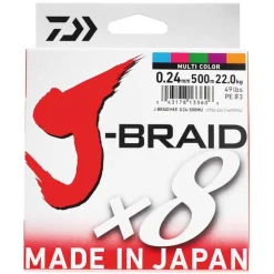 Tresse daiwa jbraid 8 brins multi-color 500m
