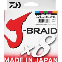 Tresse Daiwa J-Braid x8 Multi-Color 300m