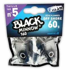 Tête plombée fiiish black minnow 160 off shore 60g (x2)