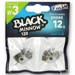 Tête plombée fiiish black minnow 120 shore 12g (x2)