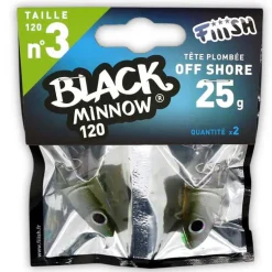 Tête plombée fiiish black minnow 120 off shore 25g (x2)