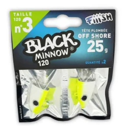 Tête plombée fiiish black minnow 120 off shore 25g (x2)